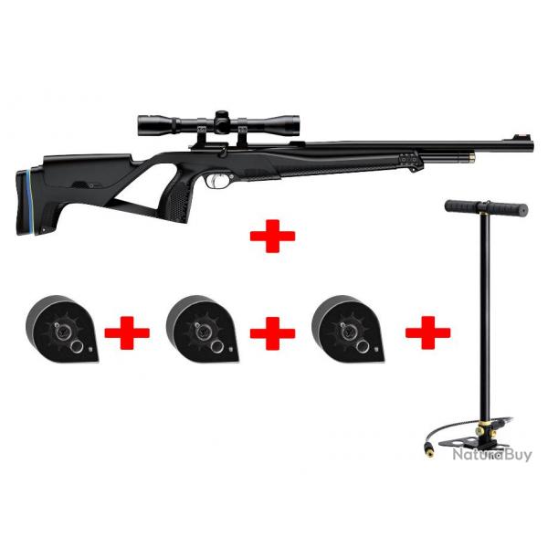 CARA AIR STOEGER XM1 COMBO 4X32 CAL4.5 19.9J AVEC POMPE ET 3 CHARGEURS PCP41001G