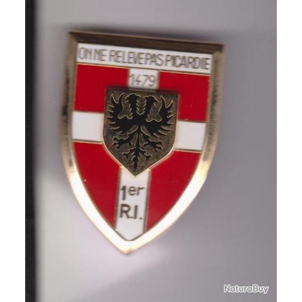 insigne broche militaire 1 regiment infanterie on ne releve pas picardie arthus bertrand t16