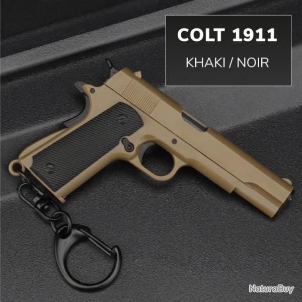 Porte-Clef Pistolet raliste version COLT 1911 KHAKI - Culasse, chargeur, dtente articul