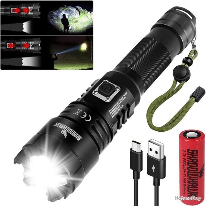 LAMPE TORCHE POLICE  LED  ULTRA PUISSANTE RECHARGEABLES 