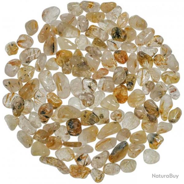 Petites pierres roules cristal rutile - 1  2 cm - 50 grammes