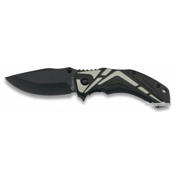 19913 - Couteau pliant Albainox gris/noir. 8.5cm