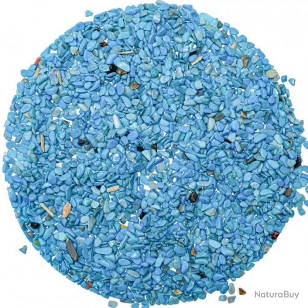 Sable roul de howlite teinte bleue 2/4 mm - 100 grammes