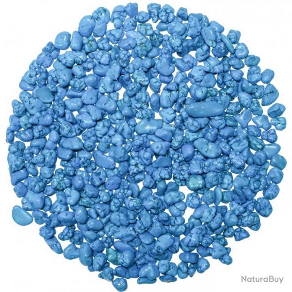 Mini pierres roules howlite teinte bleue - 7  14 mm - 100 grammes