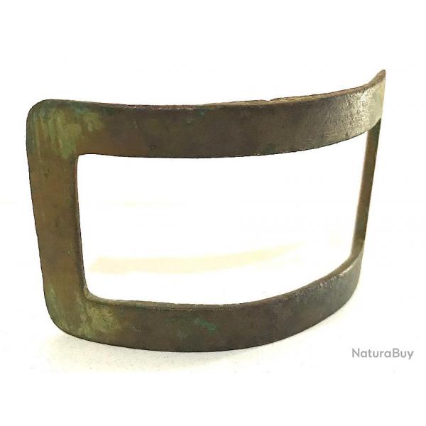 Ancienne boucle de ceinture militaire en laiton ou bronze