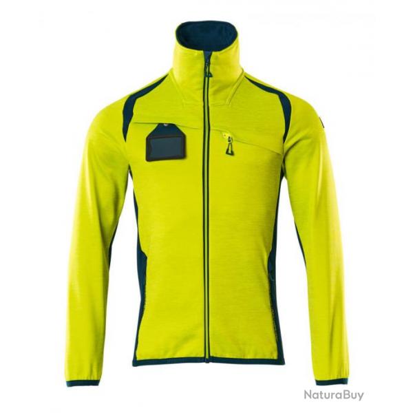 Pull Polaire zipp MASCOT ACCELERATE SAFE 19403-316 L Hi-vis jaune/bleu ptrole fonc