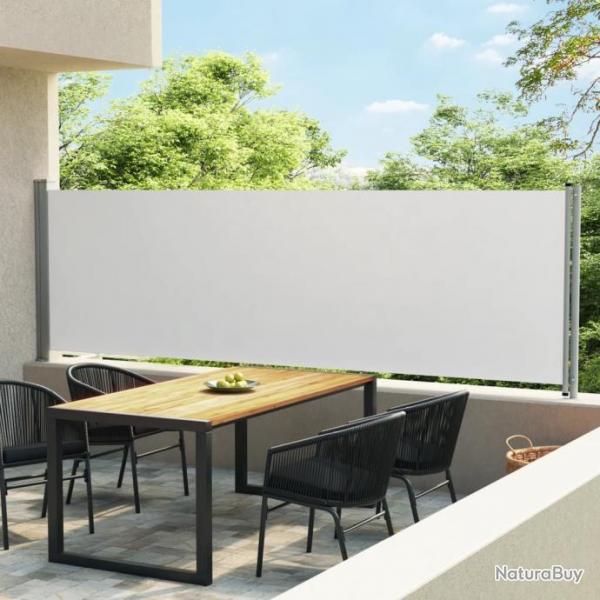 Auvent latral voile rtractable de patio 140x600 cm Crme 313370