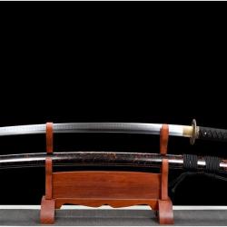 Véritable Katana Maru en Acier T10. Authentique sabre japonais adapté à la coupe. Tsuba dragon