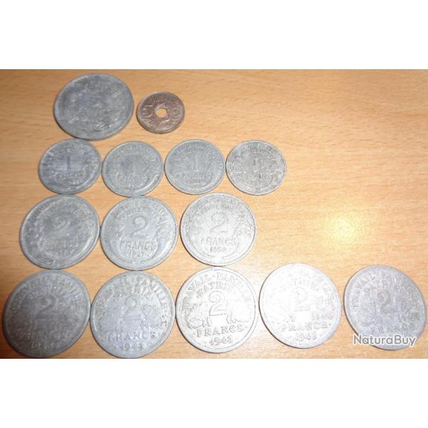 lot de 14 pices de 2 francs , 1 franc ,5 francs et 50 centimes