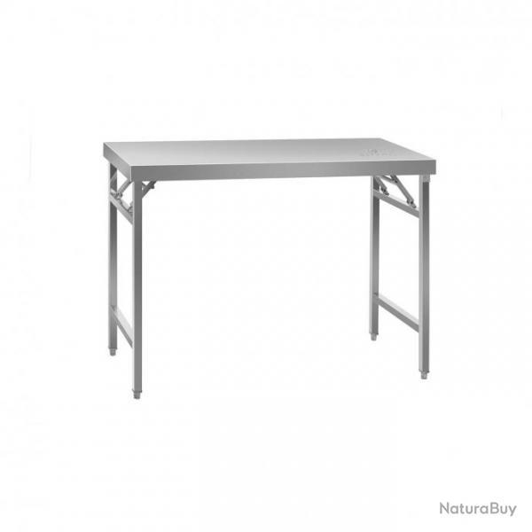 Table de travail pliable - acier inoxydable - 120 x 60 cm-3819