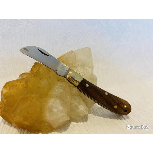 Mini couteau de poche 8,5 cm Serpette avec manche en bois de palissandre.