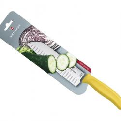 FRED259 SANTOKU VICTORINOX SWISSCLASSIC 17CM ALV. JAUNE /CARTE NEUF