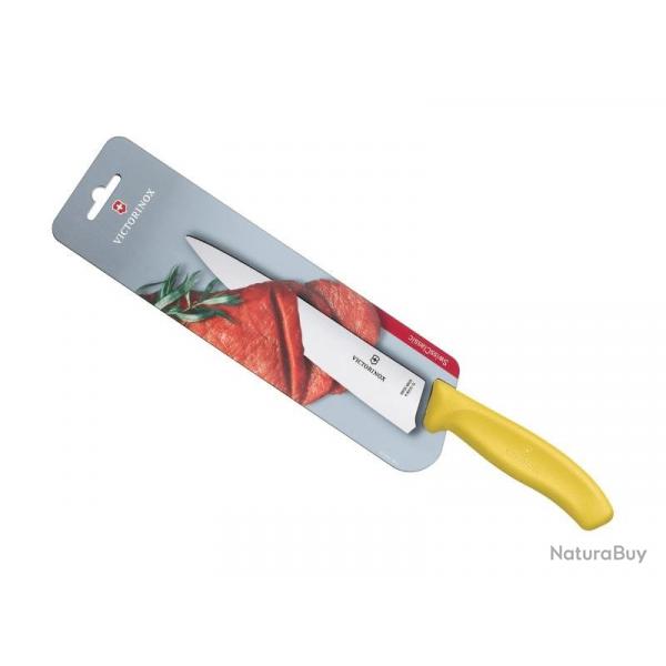 FRED270 COUT.DECOUPER VICTORINOX SWISSCLASSIC 19CM JAUNE /CARTE NEUF