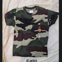 Tee-shirt camouflage C.E enfant- 100% coton- 6 ans