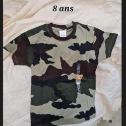 Tee-shirt camouflage C.E enfant- 100% coton- 8 ans