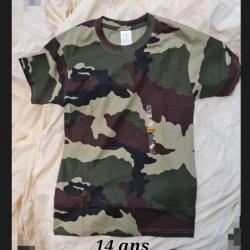 Tee-shirt camouflage C.E enfant- 100% coton- 14 ans-
