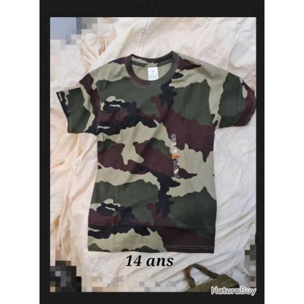 Tee-shirt camouflage C.E enfant- 100% coton- 14 ans-
