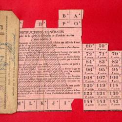 tickets cartes de rationnement avec feuille régimes spécifiques quantitative (rare) + j2