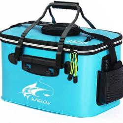 Sac Vivier de Pêche Pliable Boîte Réservoir Eau  Seau Box Imperméable 38L Bleu Livraison Gratuite