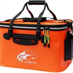 Sac Vivier de Pêche Pliable Boîte Réservoir Eau  Seau Box Imperméable 38 L Orange Livraison Gratuite