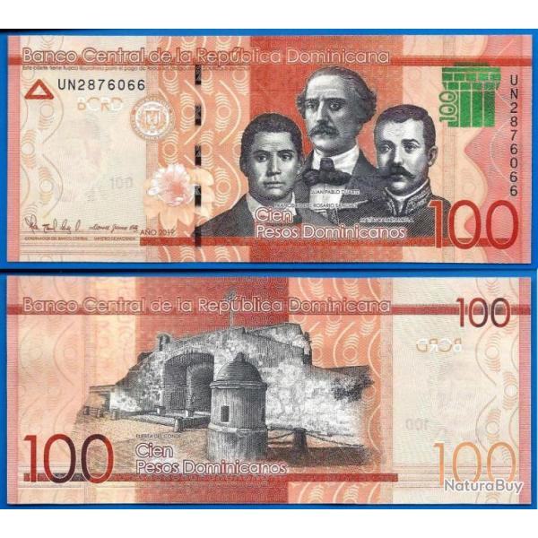 Republique Dominicaine 100 Pesos Dominicains 2019 Billet Neuf