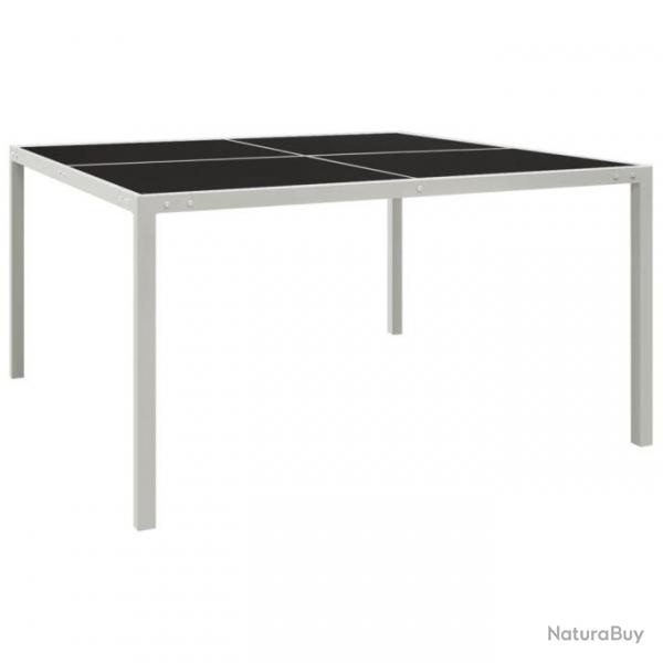 Table de jardin 130x130x72 cm Gris Acier et verre 313086