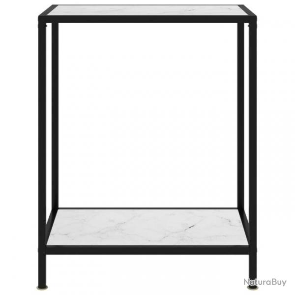 Table console Blanc 60x35x75 cm Verre tremp