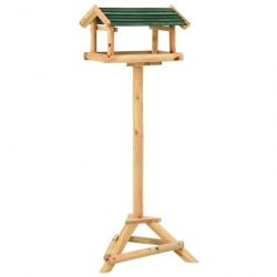 Mangeoire à oiseaux et support 37x28x100cm Bois de sapin massif 316418