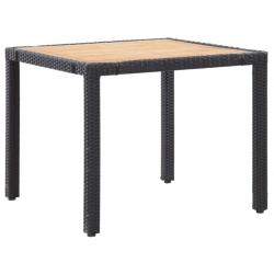 Mobilier à dîner de jardin 5pcs et coussins Résine tressée Noir 46025