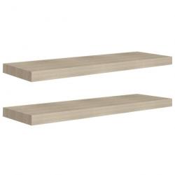 Étagères murales flottantes 2 pcs Chêne 80x23,5x3,8 cm MDF 323878