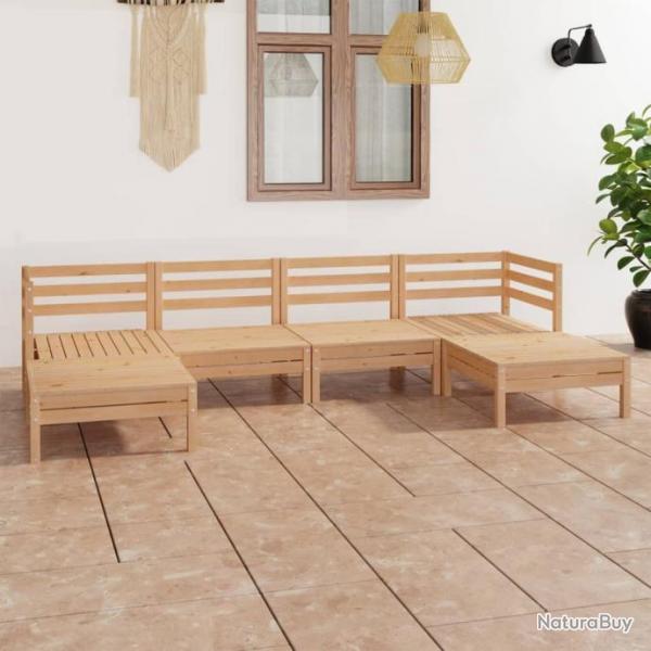 Salon de jardin 6 pcs Bois de pin massif 3083334