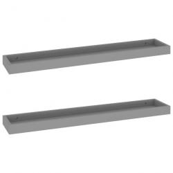 Étagères murales Loggia 2 pcs Gris 80x15x4 cm MDF 330231