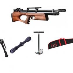 Carabine à bois KRAL Breaker PCP 4.5 mm, 19.9 Jul. + pompe bar Zasdar 275 Bar + Lunette 3-9X40 Mildo