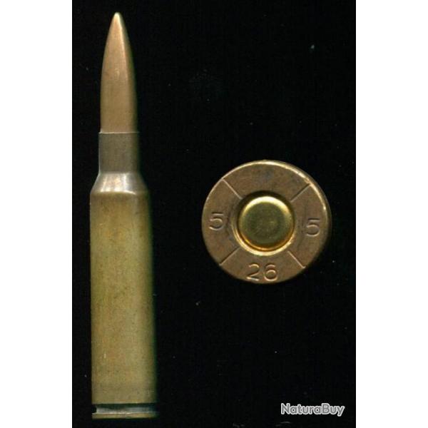 6.5 x 55 Mauser Sudois - balle cuivre pointue - tui laiton