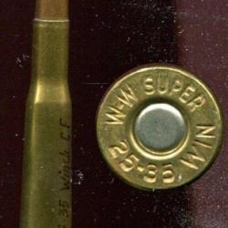 .25-35 WCF Winchester -  W-W SUPER  - balle cuivre pointe plomb plate