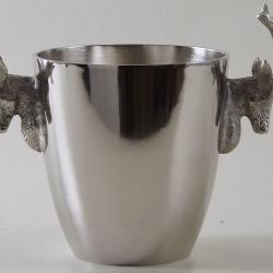 Seau à champagne tête de cerf en aluminium