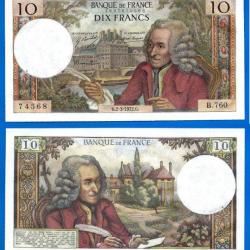 France 10 Francs 1972 2 Mars Billet Voltaire Franc