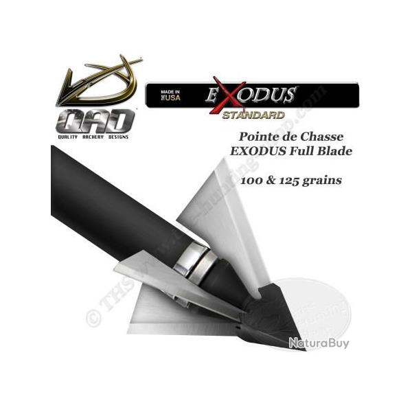 QAD EXODUS Pointes de chasse  lames fixes interchangeables 100 et 125 grains 100