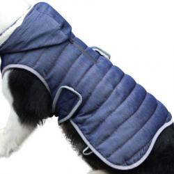 Manteau à capuche bleu imperméable pour chien  - Livraison gratuite et rapide