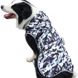 TOP ENCHERE - Manteau à capuche blanc CAMO imperméable pour chien - Livraison gratuite et rapide