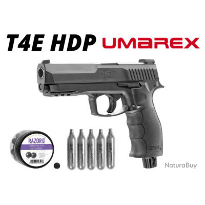 Pack Pistolet Billes caoutchouc RAM Umarex T4E HDP 50 Cal. .50 CO2 (11 joules) 2
