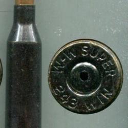 .243 Winchester - WW SUPER - cartouche de manipulation étui noir - amorce percée