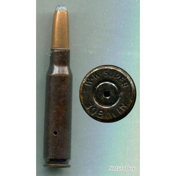 .308 Winchester - WW SUPER - cartouche de manipulation tui noir - amorce perce