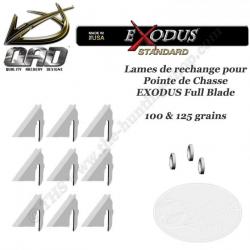 QAD EXODUS Pack de 9 lames de rechange pour pointes de chasse 100 et 125 grains 125