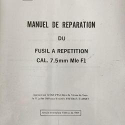 FRF1 MAT 1166 : manuel de réparation du fusil à répétition modèle F1 en PDF
