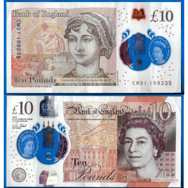 Royaume Uni 10 Pounds 2017 Polymer Pound Grande Bretagne Angleterre Uk United Kingdom Reine Queen 2