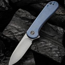 Couteau We Knife Elementum Blue Manche Titane Lame Acier CPM-20CV IKBS Framelock Clip WE18062X2