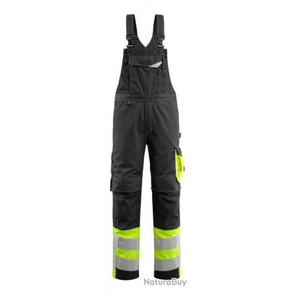 Salopette  poches genouillres MASCOT SUNDERLAND 15669-860 Noir/Hi-vis jaune 76 cm (Raccourci) 50 (