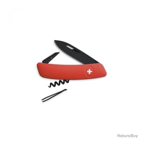 Couteau Suisse Swiza D01 ALLBLACK - 6 Fonctions - Rouge