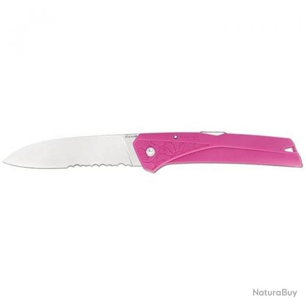Couteau Florinox Kiana Lame Crante - Lame 87mm Bleu - Rose